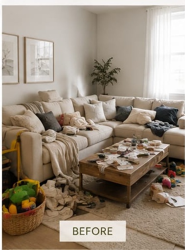 Living room before organisation