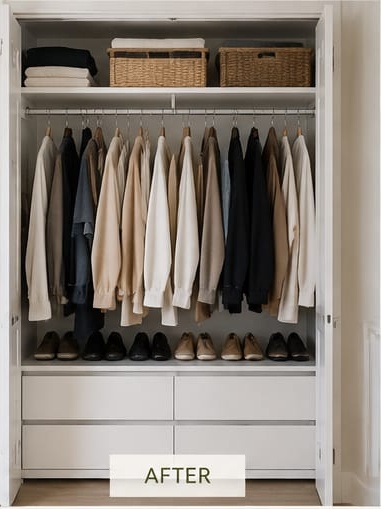 Wardrobe after organisation